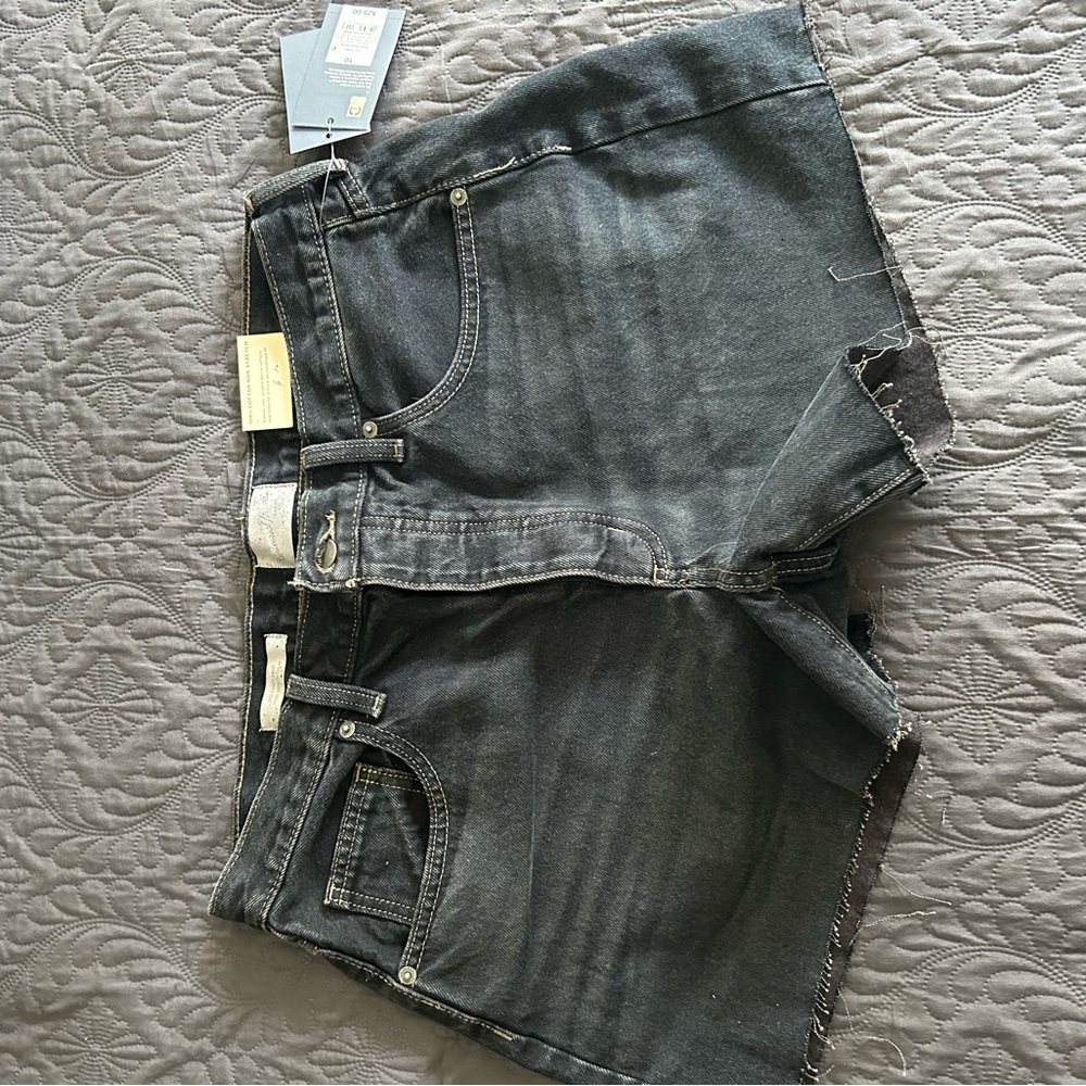 Black Denim 90s Baggy Shorts